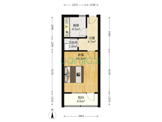 台东六路 1室0厅1卫 35平方