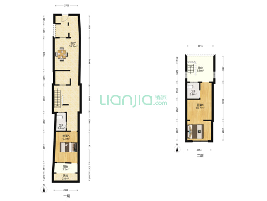 慕家花园 2室1厅2卫 76平方