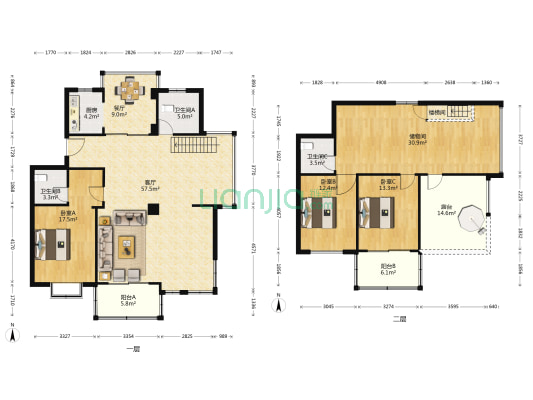 清雅苑 3室2厅3卫 190平方
