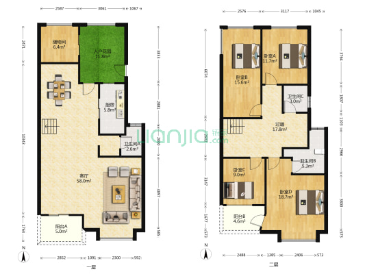 蓝波湾 4室1厅3卫 202平方