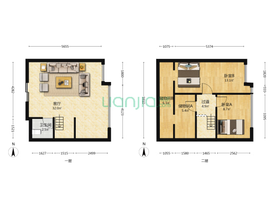 加州印象 2室1厅1卫 50平方