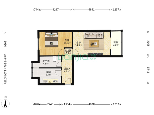 甘肃电力变压器厂家属院 1室1厅1卫 51平方