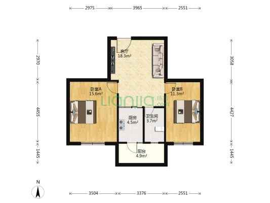 吉安北里 2室1厅1卫 68平方