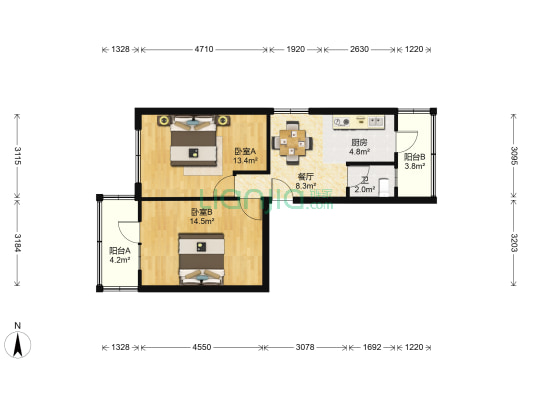 甘肃人民出版社 2室1厅1卫 49平方