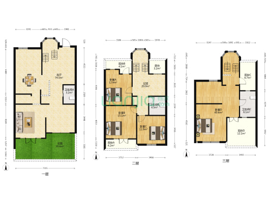 紫怡花园 4室1厅3卫 224平方