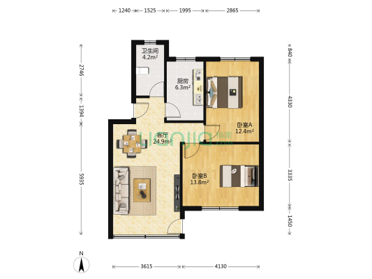 新丰小区 2室1厅1卫 74平方