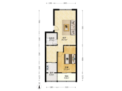 六十七处家属楼 2室1厅 南 北-涿州六十七处家属楼户型图