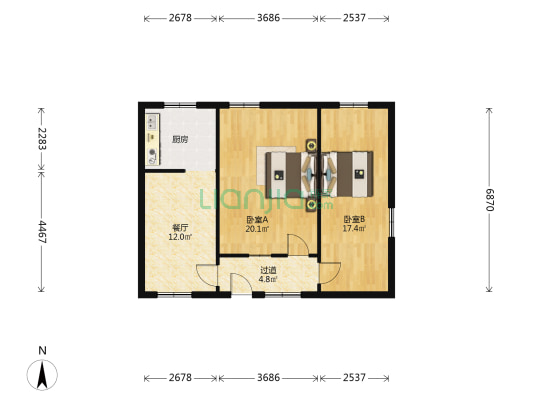 下街路 2室1厅0卫 72平方