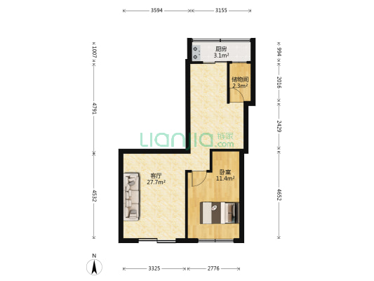 交建宿舍 1室1厅0卫 65平方