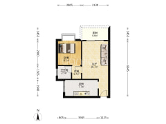 新石坑小区  正规一室一厅出售-重庆碚南大道394号户型图