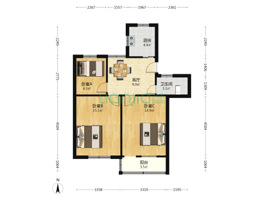益健路十一弄 3室1厅1卫 71平方