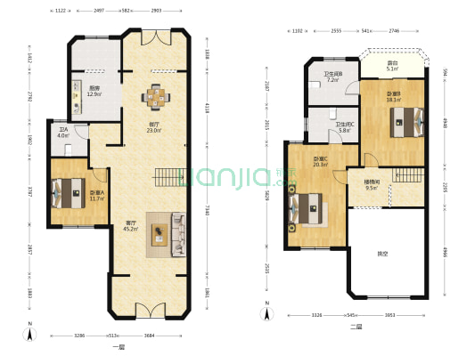 德杰花满庭 3室2厅3卫 167平方
