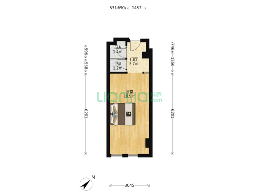 旭辉星干线 1室0厅2卫 40平方