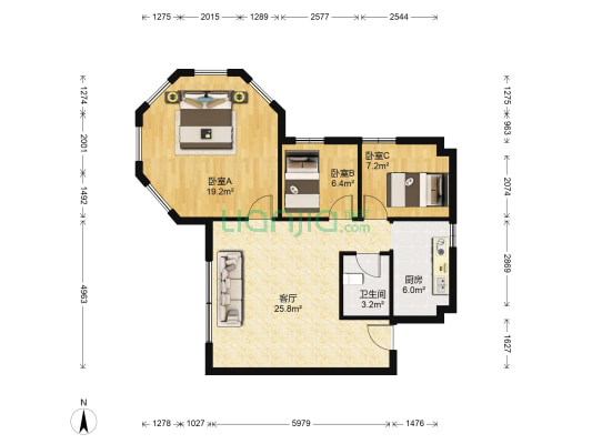 金巴黎 3室1厅1卫 99平方