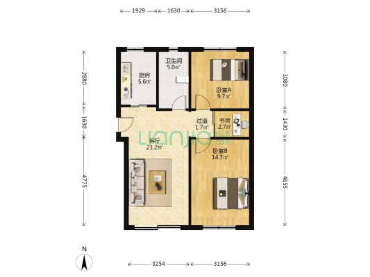 小桥浜11弄 3室1厅1卫 80平方