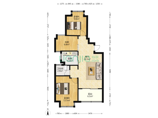 凤凰城 3室1厅1卫 89平方