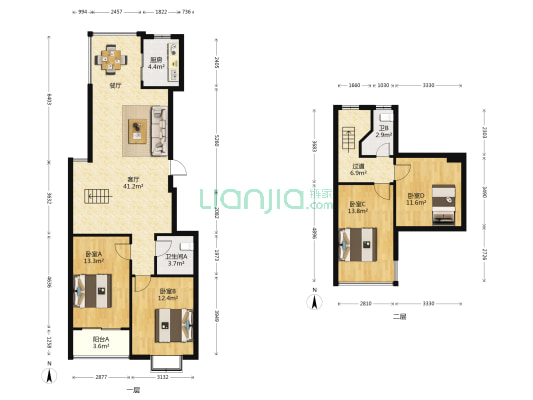 琴亭湖时代 4室1厅2卫 93平方