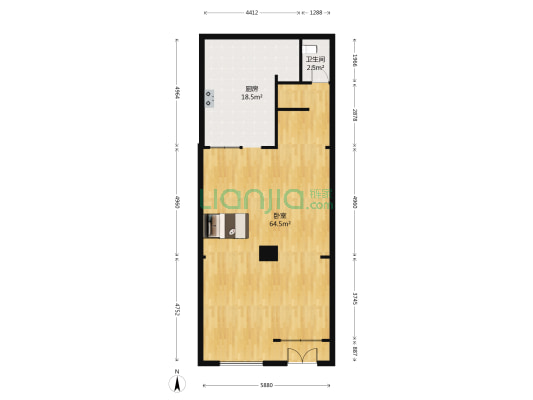 3504宿舍(南湖大路) 1室0厅1卫 100平方