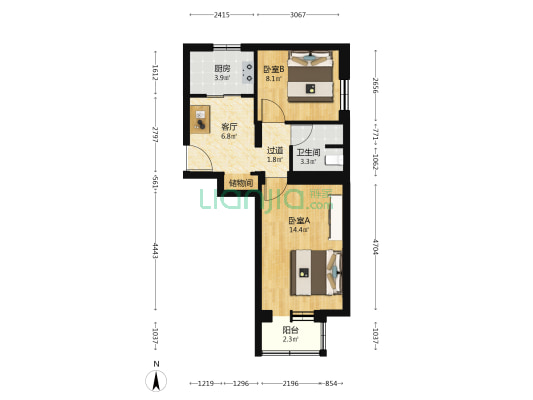 幸福一村 2室1厅1卫 53平方