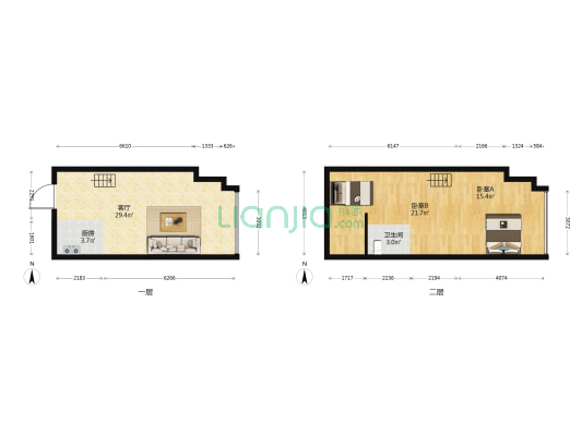 泰禾金府天境 2室1厅1卫 49平方