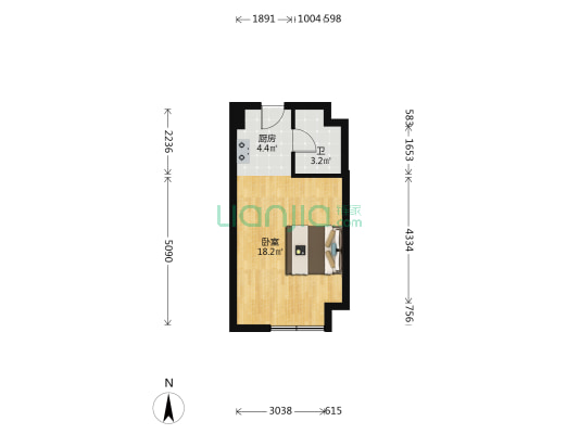 宝龙城市广场 1室0厅1卫 34平方