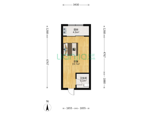 SOHO新e城 1室0厅1卫 41平方