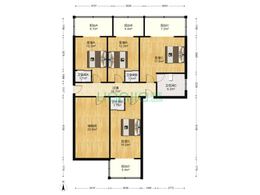 新岛科技园 4室0厅4卫 177平方