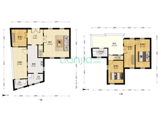 容桂单家幸福社区 4室1厅3卫 99平方