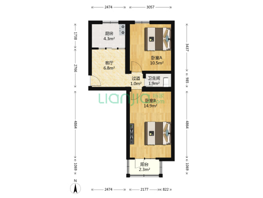 三家店新建路 2室1厅1卫 52平方