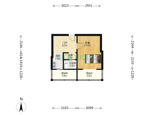 史家庄 1室0厅1卫 37平方