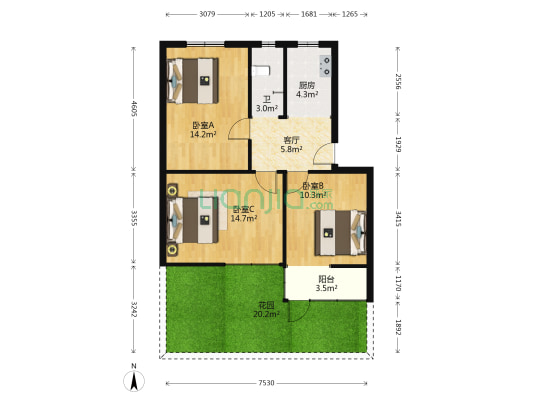 丰乐路4号院 3室1厅1卫 69平方