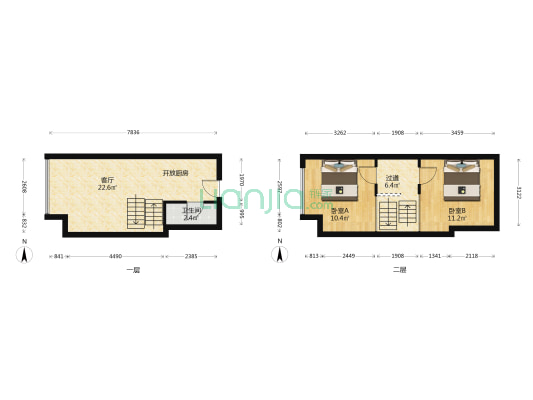 北辰时光里 2室1厅1卫 42平方