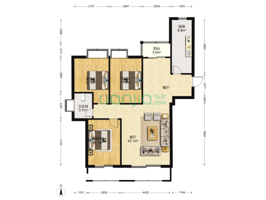 寿光市人民医院盛和居小区 2室1厅1卫 143平方