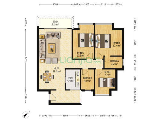 时代倾城 3室1厅0卫 98平方