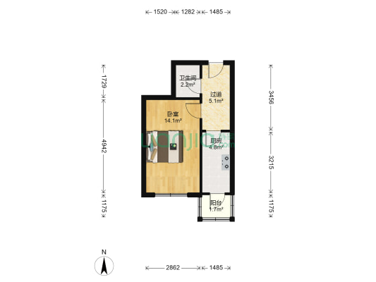 鑫鹏花园东区 1室0厅1卫 37平方