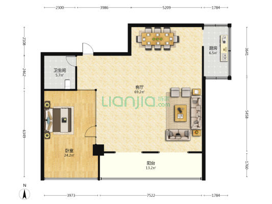 德源商务 1室1厅1卫 157平方