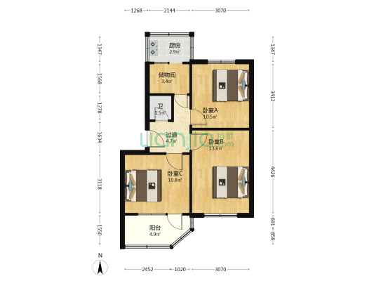 常山小区 3室0厅1卫 67平方
