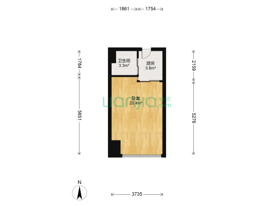 金湖世家 1室0厅1卫 35平方
