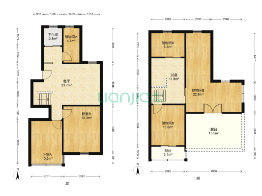 雨韵阁 2室1厅1卫 76平方