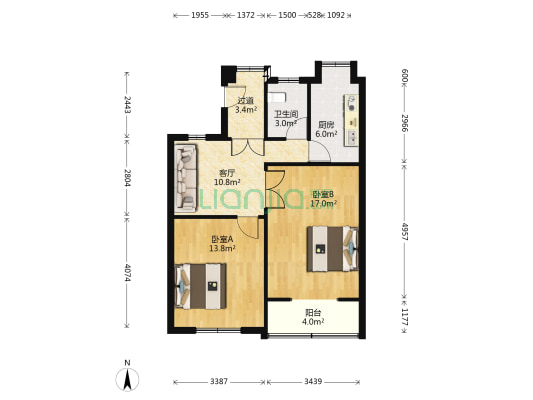 古田街古田社区 2室1厅1卫 70平方