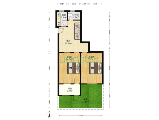 闸弄口农药厂宿舍 2室1厅1卫 68平方