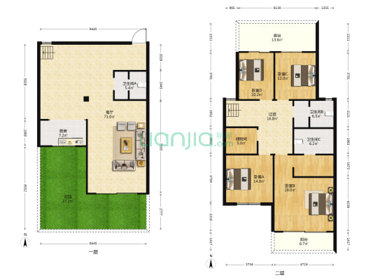 滇池星城星雅湾  4室1厅3卫 239平方