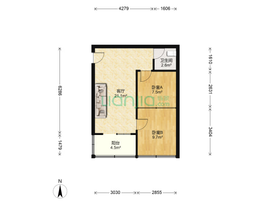 和瑞家园 2室1厅1卫 57平方