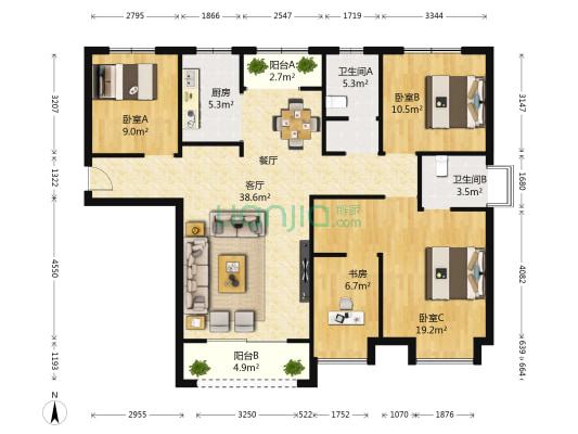 紫域澜庭 4室1厅2卫 141平方
