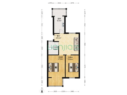 瑶海教师楼 2室1厅1卫 73平方