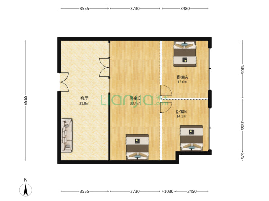 世贸大厦 3室1厅0卫 168平方