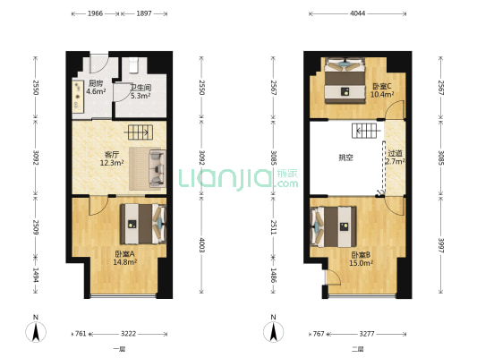 四季广场 3室1厅1卫 58平方