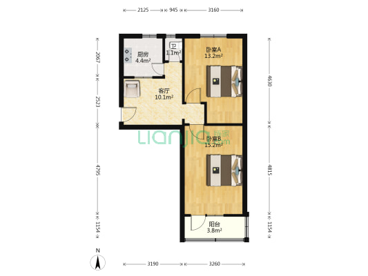 保泰楼小区 2室1厅1卫 58平方