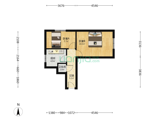 兰州东郊学校家属院 2室0厅1卫 35平方