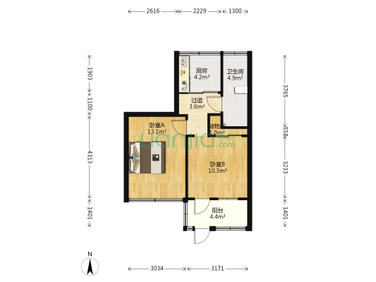 沙塘村 2室0厅1卫 51平方